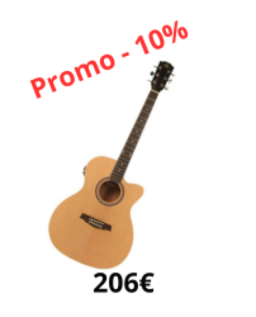 Guitare Folk Prodipe SA25CEQ Auditorium Pan Coup&eacute;