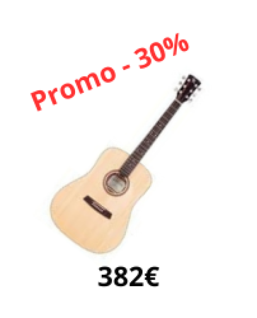 Guitare Folk Kremona M10, Table &eacute;pic&eacute;a massif