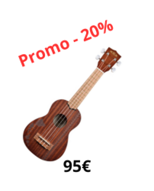 Ukul&eacute;l&eacute; Soprano Kala s&eacute;rie 15, grav&eacute; hawa&iuml;en 2, KA 15S-H2